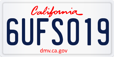 CA license plate 6UFS019