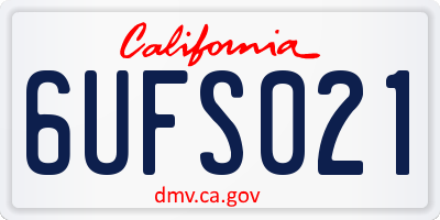 CA license plate 6UFS021