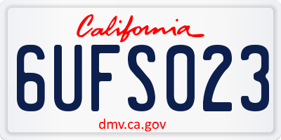 CA license plate 6UFS023