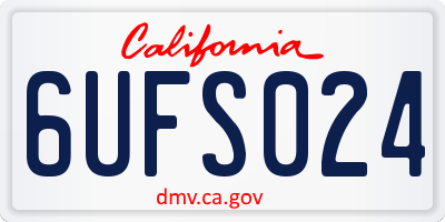 CA license plate 6UFS024