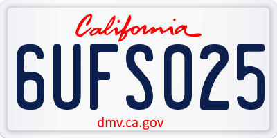 CA license plate 6UFS025