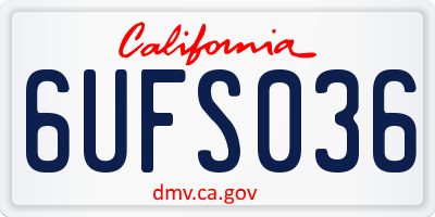 CA license plate 6UFS036