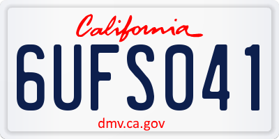 CA license plate 6UFS041