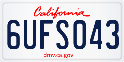 CA license plate 6UFS043