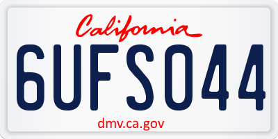 CA license plate 6UFS044