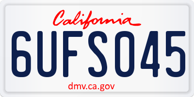 CA license plate 6UFS045