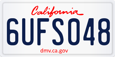 CA license plate 6UFS048