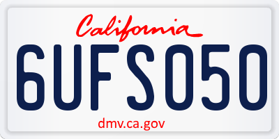 CA license plate 6UFS050