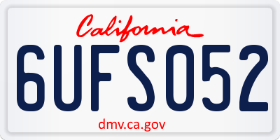 CA license plate 6UFS052