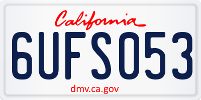 CA license plate 6UFS053