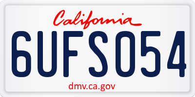 CA license plate 6UFS054