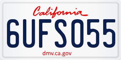CA license plate 6UFS055