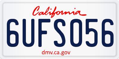 CA license plate 6UFS056