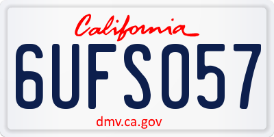 CA license plate 6UFS057