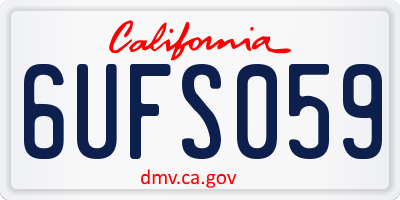 CA license plate 6UFS059