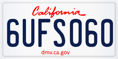 CA license plate 6UFS060