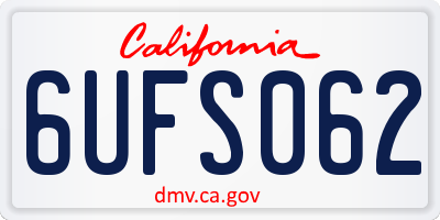 CA license plate 6UFS062