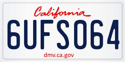 CA license plate 6UFS064