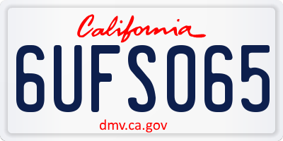 CA license plate 6UFS065