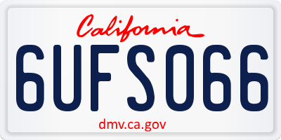 CA license plate 6UFS066
