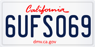 CA license plate 6UFS069