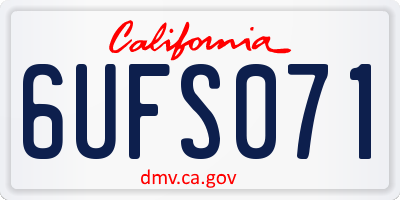 CA license plate 6UFS071