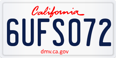 CA license plate 6UFS072