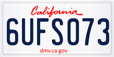 CA license plate 6UFS073