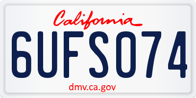 CA license plate 6UFS074