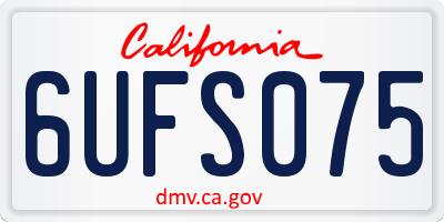 CA license plate 6UFS075