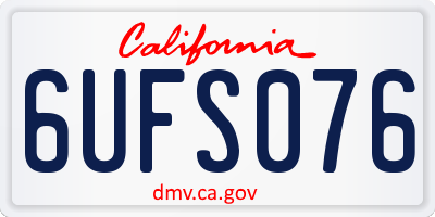 CA license plate 6UFS076