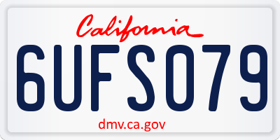 CA license plate 6UFS079