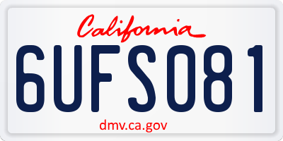 CA license plate 6UFS081