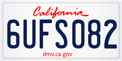 CA license plate 6UFS082