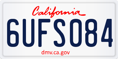 CA license plate 6UFS084