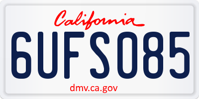 CA license plate 6UFS085