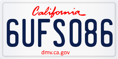 CA license plate 6UFS086