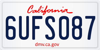 CA license plate 6UFS087