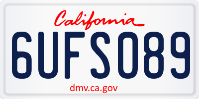 CA license plate 6UFS089