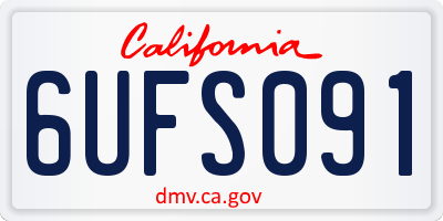 CA license plate 6UFS091