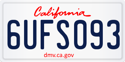 CA license plate 6UFS093