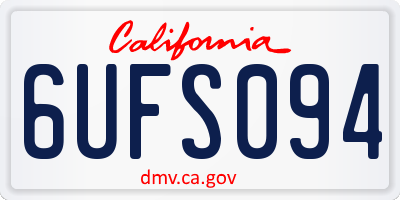 CA license plate 6UFS094