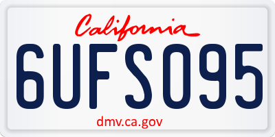 CA license plate 6UFS095