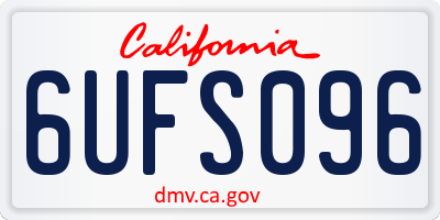 CA license plate 6UFS096