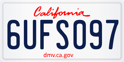 CA license plate 6UFS097