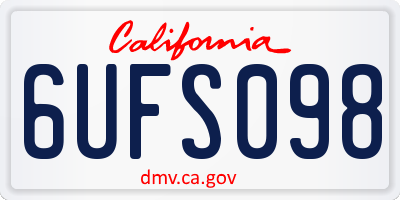 CA license plate 6UFS098