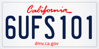 CA license plate 6UFS101