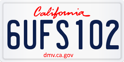 CA license plate 6UFS102