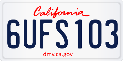 CA license plate 6UFS103