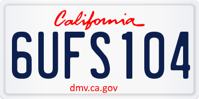 CA license plate 6UFS104